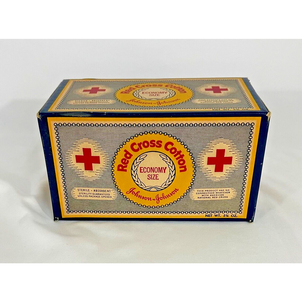 NOS Vintage Johnson & Johnson Red Cross Cotton Balls Economy Size
